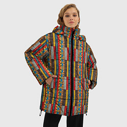 Куртка зимняя женская Африканские полоски, цвет: 3D-черный — фото 2