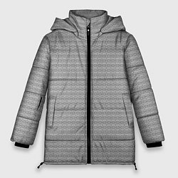 Куртка зимняя женская Черно-белый узор в стиле ар-деко, цвет: 3D-светло-серый