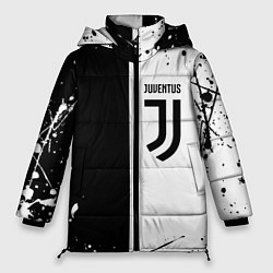 Куртка зимняя женская Juventus краски текстура спорт, цвет: 3D-черный