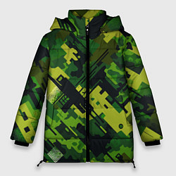 Куртка зимняя женская Camouflage - pattern ai art, цвет: 3D-светло-серый