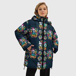 Куртка зимняя женская Абстрактная генерация ии с черепом, цвет: 3D-светло-серый — фото 2