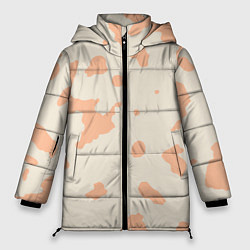 Куртка зимняя женская Бежевый пятнистый паттерн, цвет: 3D-черный