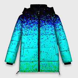 Куртка зимняя женская Пикселизация неоновых цветов, цвет: 3D-черный