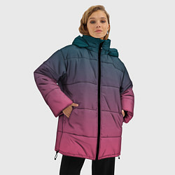 Куртка зимняя женская Абстрактный градиент, цвет: 3D-красный — фото 2