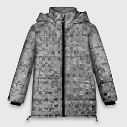 Куртка зимняя женская Серый текстурированный кубики, цвет: 3D-светло-серый