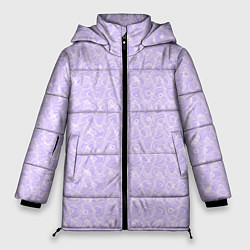 Женская зимняя куртка Светлый сиреневый однотонный текстурированный