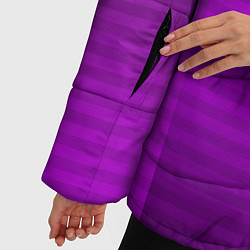 Куртка зимняя женская Фиолетовый градиентный полосатый комбинированный у, цвет: 3D-черный — фото 2