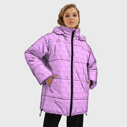 Куртка зимняя женская Розовый паттерн розовые бантики, цвет: 3D-черный — фото 2