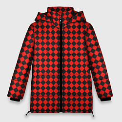 Куртка зимняя женская Паттерн черных квадратов, цвет: 3D-светло-серый