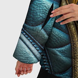 Куртка зимняя женская Объемный футуристический текстурный костюм из кожи, цвет: 3D-светло-серый — фото 2