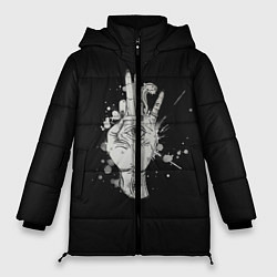 Куртка зимняя женская Глаза и дым, цвет: 3D-черный