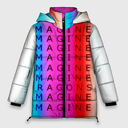 Куртка зимняя женская Imagine Dragons neon rock, цвет: 3D-красный