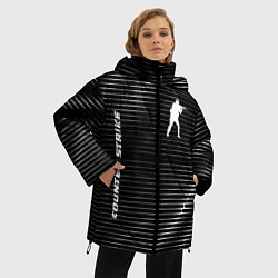 Куртка зимняя женская Counter Strike metal game lines, цвет: 3D-черный — фото 2