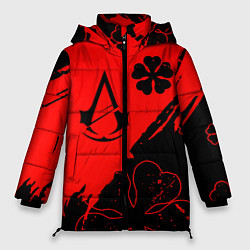 Куртка зимняя женская Assassins Creed logo clewer, цвет: 3D-черный