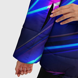 Куртка зимняя женская Яркие неоновые геометрические линии, цвет: 3D-светло-серый — фото 2