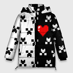 Куртка зимняя женская Minecraft pattern love, цвет: 3D-красный