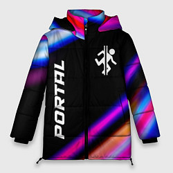 Куртка зимняя женская Portal fast light neon stripes, цвет: 3D-черный