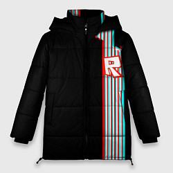 Куртка зимняя женская Roblox glitch line, цвет: 3D-черный