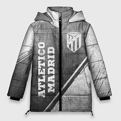 Куртка зимняя женская Atletico Madrid - grey gradient вертикально, цвет: 3D-черный