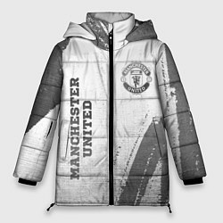 Куртка зимняя женская Manchester United - white gradient вертикально, цвет: 3D-черный