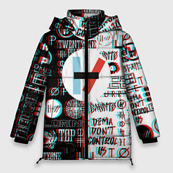 Женская зимняя куртка Twenty one pilots glitch pattern