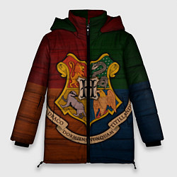 Куртка зимняя женская Hogwarts emblem, цвет: 3D-черный