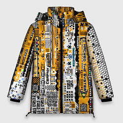 Женская зимняя куртка Cyberpunk pattern yellow