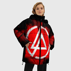 Куртка зимняя женская Linkin Park: Red style, цвет: 3D-черный — фото 2