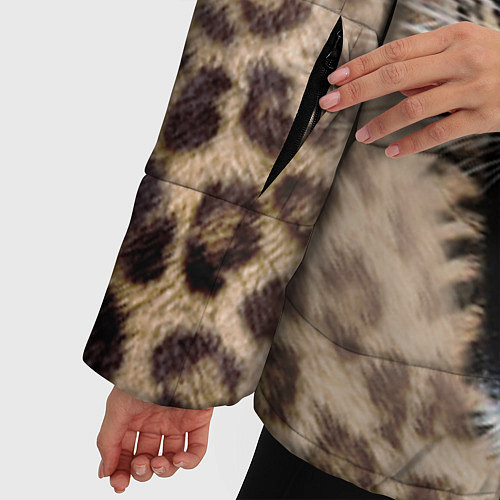 Женская зимняя куртка Взгляд леопарда / 3D-Светло-серый – фото 5