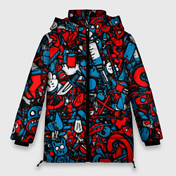 Куртка зимняя женская Стикербомбинг, цвет: 3D-красный