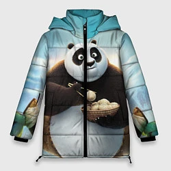 Куртка зимняя женская Кунг фу панда, цвет: 3D-красный
