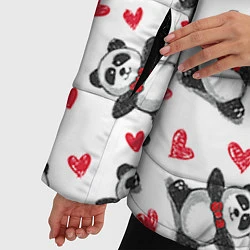 Куртка зимняя женская Любимые панды, цвет: 3D-черный — фото 2