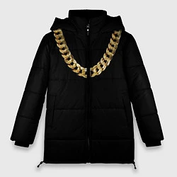 Куртка зимняя женская Золотая цепь, цвет: 3D-черный