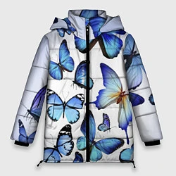 Женская зимняя куртка Голубые бабочки