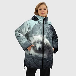 Куртка зимняя женская Волк в горах, цвет: 3D-светло-серый — фото 2