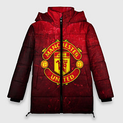 Куртка зимняя женская Манчестер Юнайтед, цвет: 3D-красный