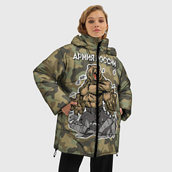 Куртка зимняя женская Армия России: ярость медведя, цвет: 3D-светло-серый — фото 2