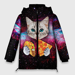 Куртка зимняя женская Кот с едой, цвет: 3D-черный