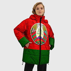 Куртка зимняя женская Герб Беларуси, цвет: 3D-черный — фото 2