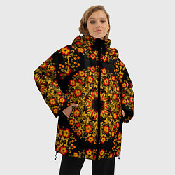 Куртка зимняя женская Хохлома Роспись, цвет: 3D-черный — фото 2