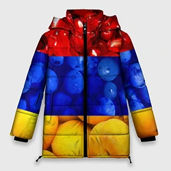 Куртка зимняя женская Флаг Армении, цвет: 3D-красный