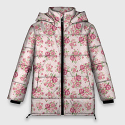 Куртка зимняя женская Fashion sweet flower, цвет: 3D-черный