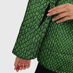 Куртка зимняя женская Змеиная зеленая кожа, цвет: 3D-черный — фото 2