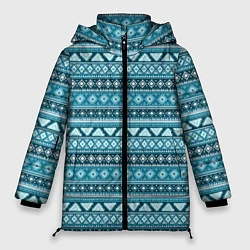 Куртка зимняя женская Винтажный орнамент, цвет: 3D-светло-серый
