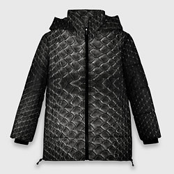Куртка зимняя женская Черная кожа, цвет: 3D-светло-серый