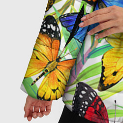 Куртка зимняя женская Тропические бабочки, цвет: 3D-красный — фото 2
