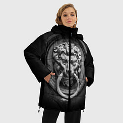 Куртка зимняя женская Скульптура льва, цвет: 3D-черный — фото 2