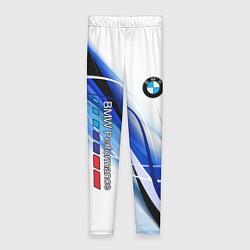 Леггинсы женские BMW волны - blue-white, цвет: 3D-принт