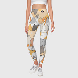 Леггинсы женские Кошачья стая, цвет: 3D-принт — фото 2