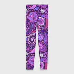 Леггинсы женские Фиолетовый этнический дудлинг, цвет: 3D-принт